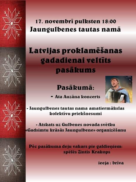 Jaungulbenes tautas namā - valsts svētku koncerts