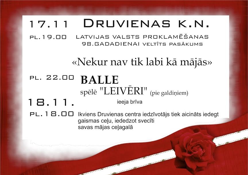 Druvienā - valsts svētku pasākums un balle