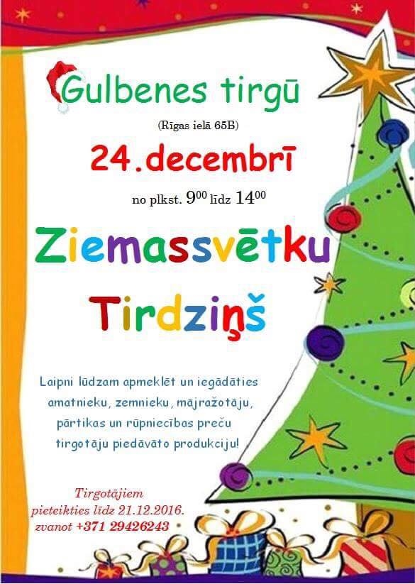 Gulbenes tirgus organizē Ziemassvētku tirdziņu
