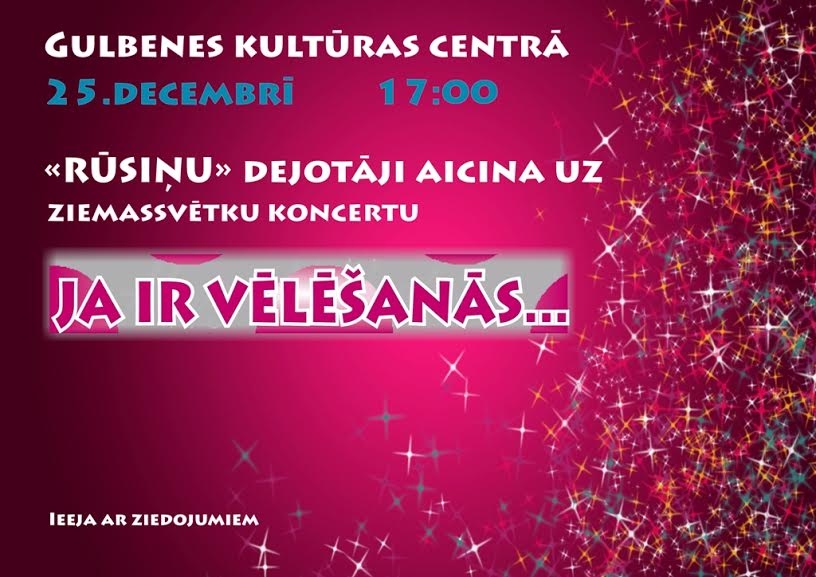 "Rūsiņu" dejotāji ielūdz uz Ziemassvētku koncertu