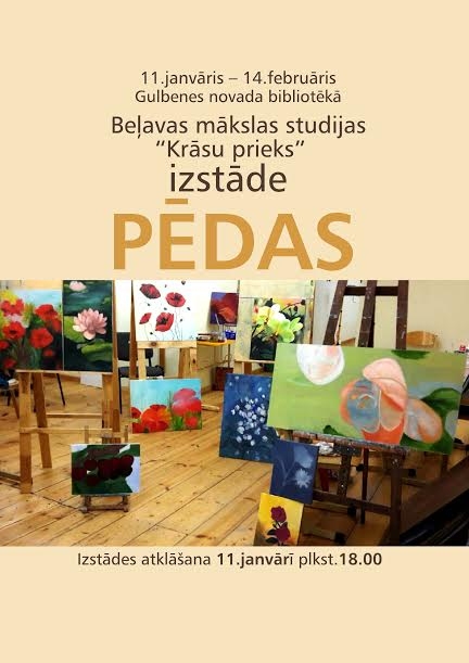 Bibliotēkā atklās Beļavas mākslas studijas “Krāsu prieks” izstādi “Pēdas”