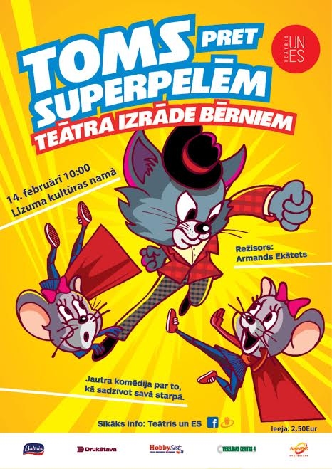 Lizuma kultūras centrā - izrāde bērniem un vecākiem "Toms pret superpelēm"