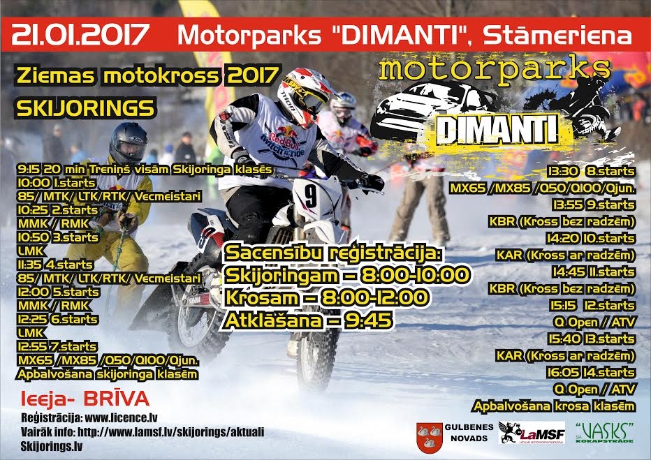 Motorparkā "Dimanti" Stāmerienā - "Ziemas motokross 2017"