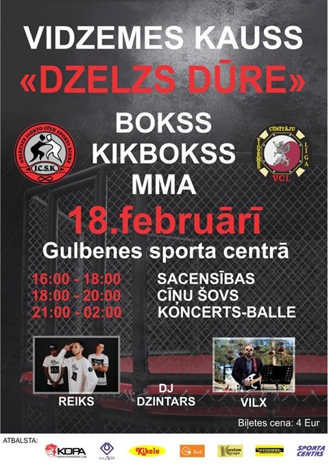 Gulbenes sporta centrā - Vidzemes kauss "Dzelzs dūre"