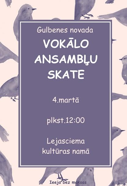 Lejasciemā - novada vokālo ansambļu skate