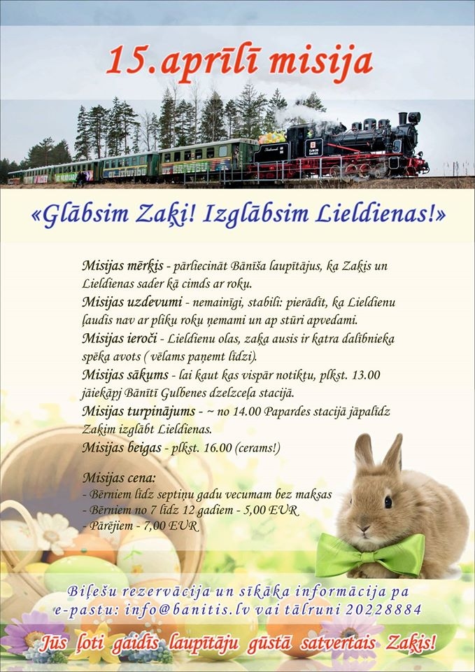 SIA "Gulbenes -Alūksnes" bānītis" aicina uz misiju "Glābsim Zaķi! Izglābsim Lieldienas!"
