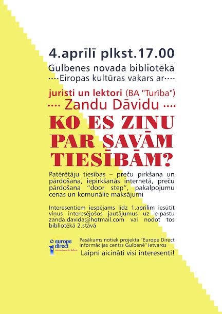 Bibliotēkā - vakars ar juristi un lektori Zandu Dāvidu