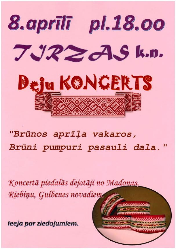 Tirzas kultūras namā - deju koncerts