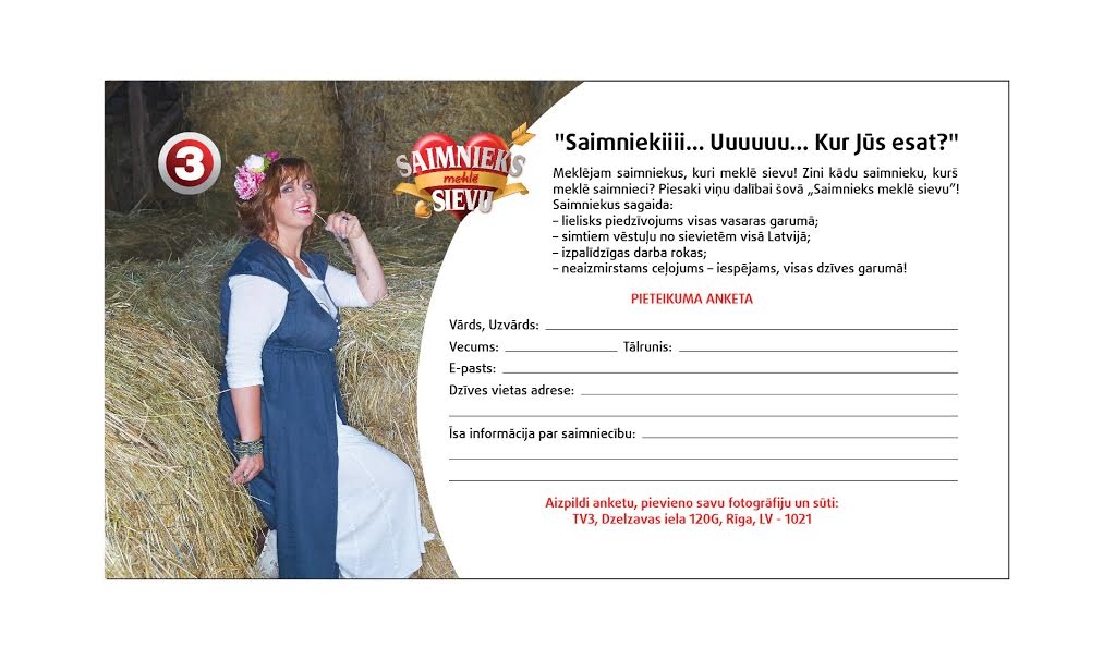 TV raidījums "Saimnieks meklē sievu" aicina atsaukties dalībniekus no Gulbenes novada
