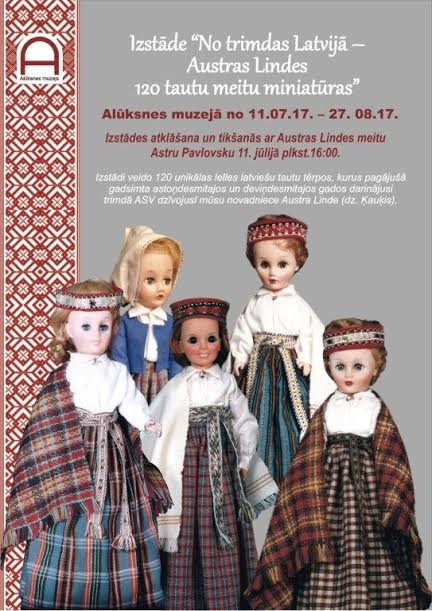 Alūksnē atklāj unikālu izstādi “No trimdas Latvijā – Austras Lindes 120 tautu meitas miniatūrā”
