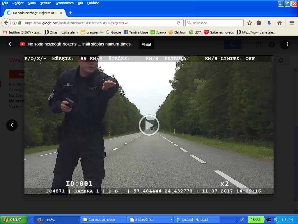 No soda neizbēgt! Noķerts ātrumpārkāpējs – 185 km/h un apzināti slēptas numura zīmes (ir video)