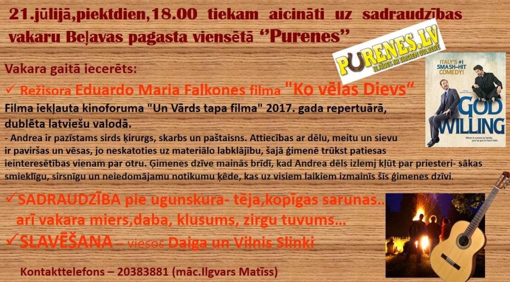 Beļavas pagasta viensētā "Purenes" aicina uz sadraudzības vakaru