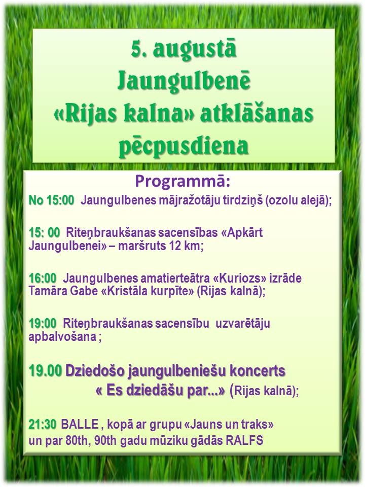 Jaungulbenē - "Rijas kalna" atklāšanas pēcpusdiena