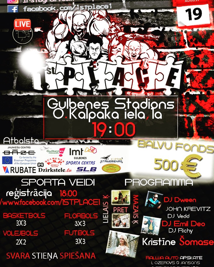Gulbenes stadionā - "1stPlace" pasākums