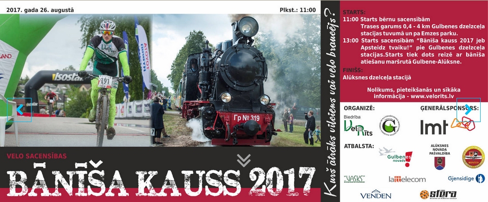 Riteņbraucējus aicina sacensties ar bānīti