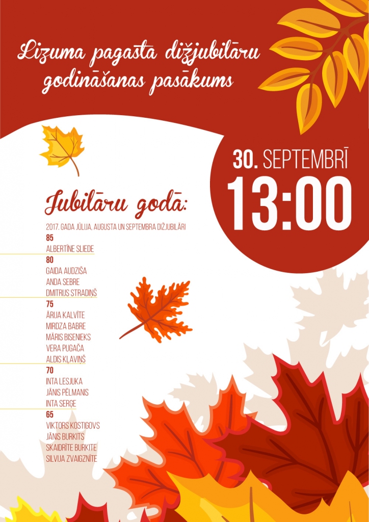 Lizumā godinās dižjubilārus