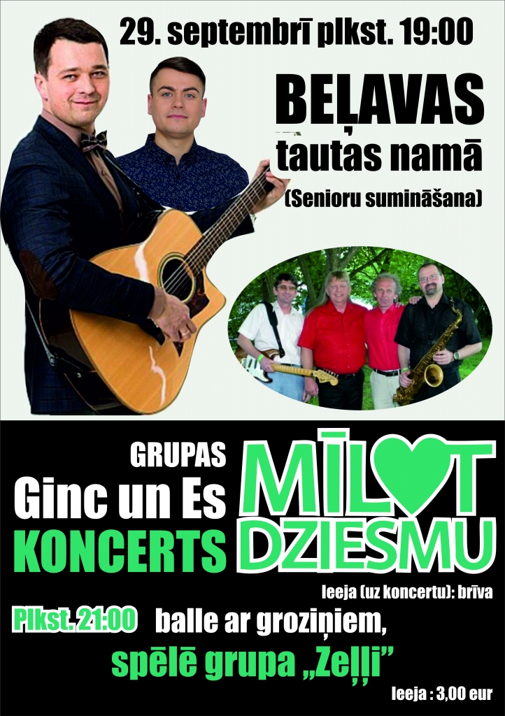Beļavā - senioru godināšana, grupas "Ginc un es" koncerts un balle