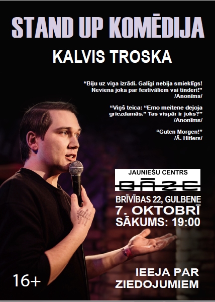Jauniešu centrā "Bāze" - Stand UP komēdija