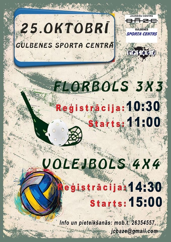 Gulbenes sporta centrā - sacensības volejbolā 4x4