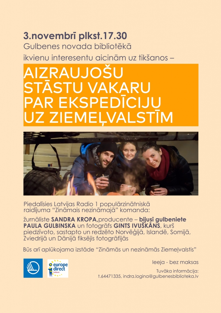 Bibliotēkā aicina uz stāstu vakaru