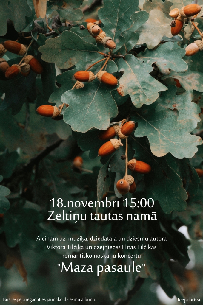 Zeltiņos - Viktora un Elitas Tilčiku romantisko noskaņu koncerts "Mazā pasaule"