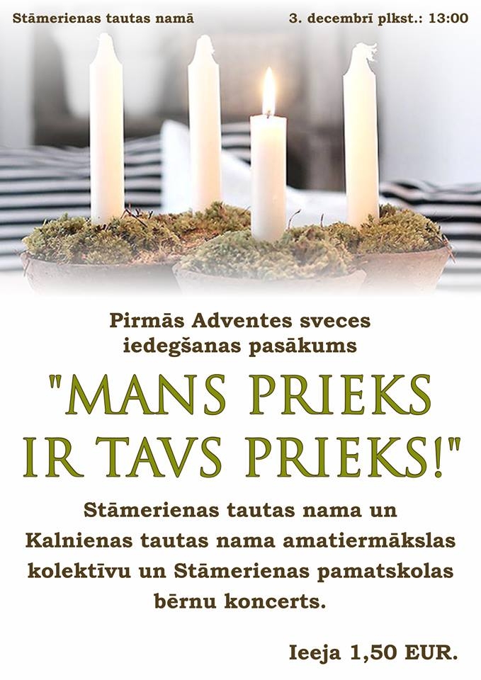 Pirmās adventes pasākums Stāmerienā