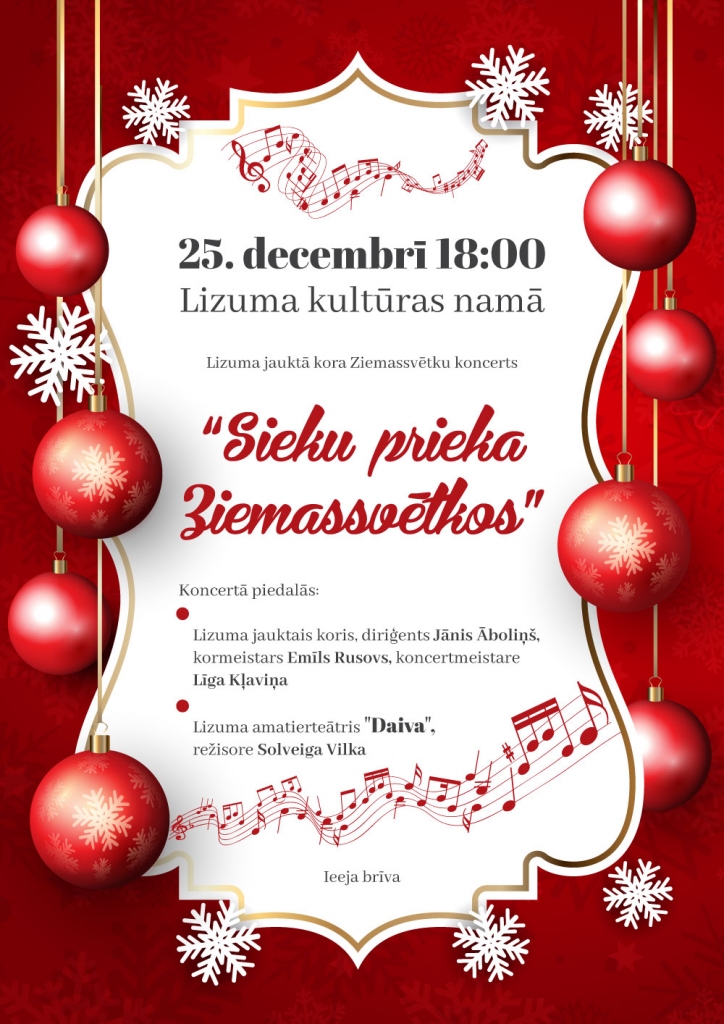 Lizuma kultūras namā - Lizuma jauktā kora Ziemassvētku koncerts