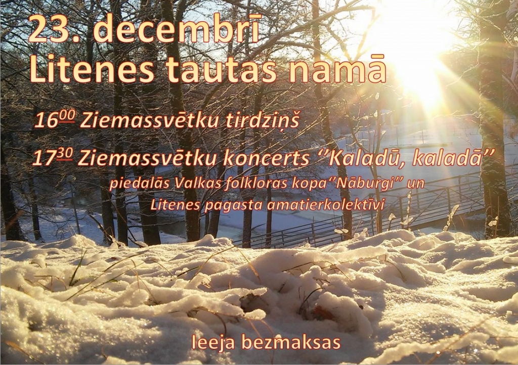 Litenē - Ziemassvētku tirdziņš un koncerts