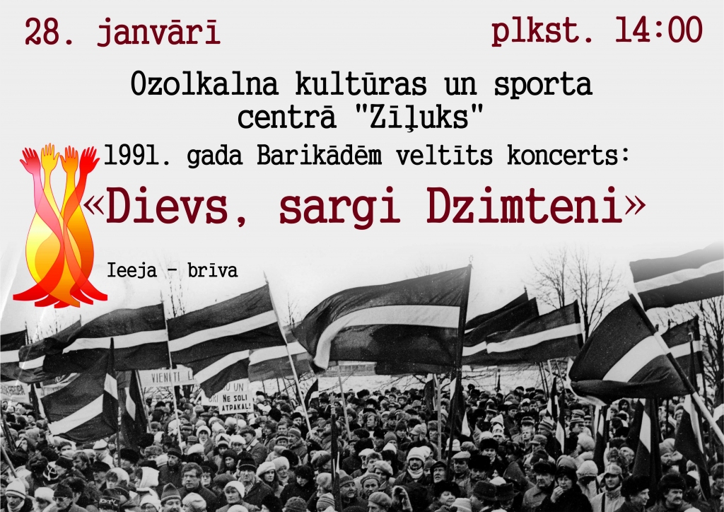 Ozolkalnā - 1991.gada barikādēm veltīts koncerts