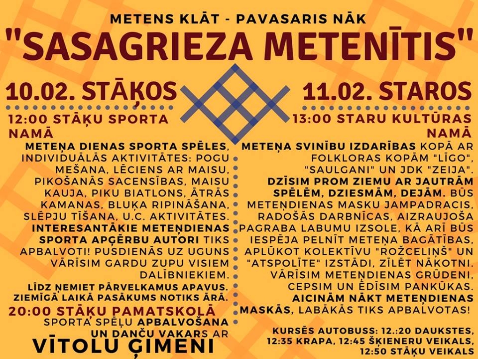 Meteņa dienas pasākums Daukstu pagastā