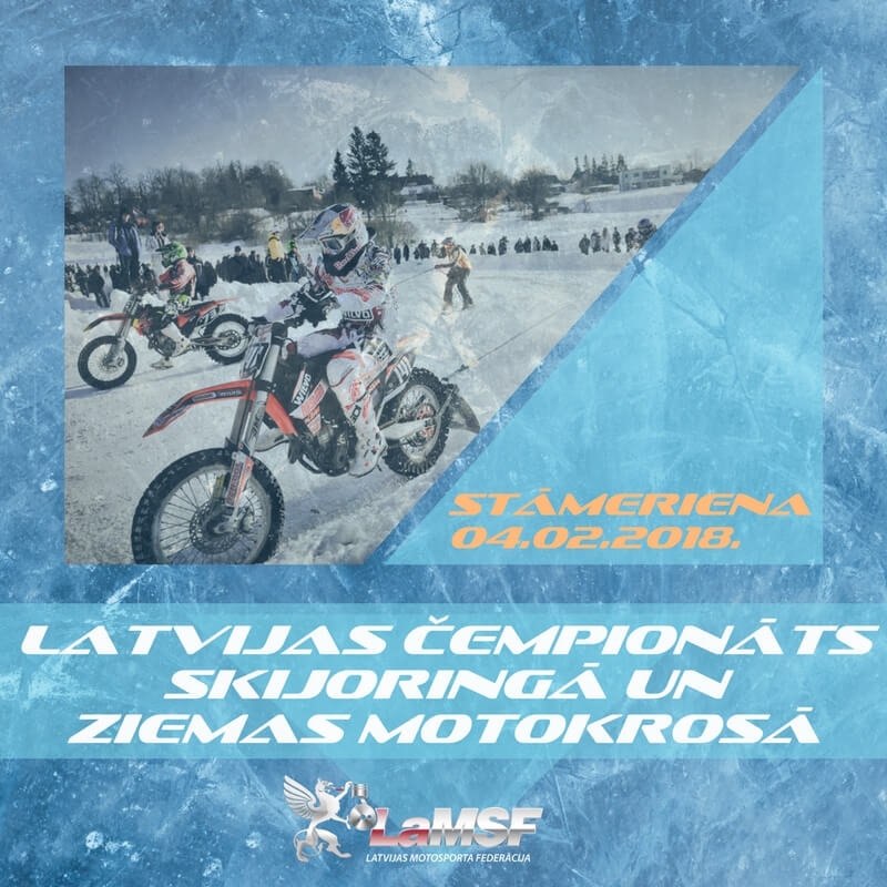 Stāmerienas motorparkā "Dimanti — Latvijas čempionāts skijoringā un ziemas motokrosā