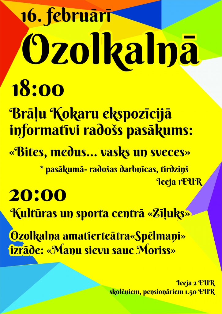 Ozolkalnā - informatīvi radošs pasākums un teātra izrāde