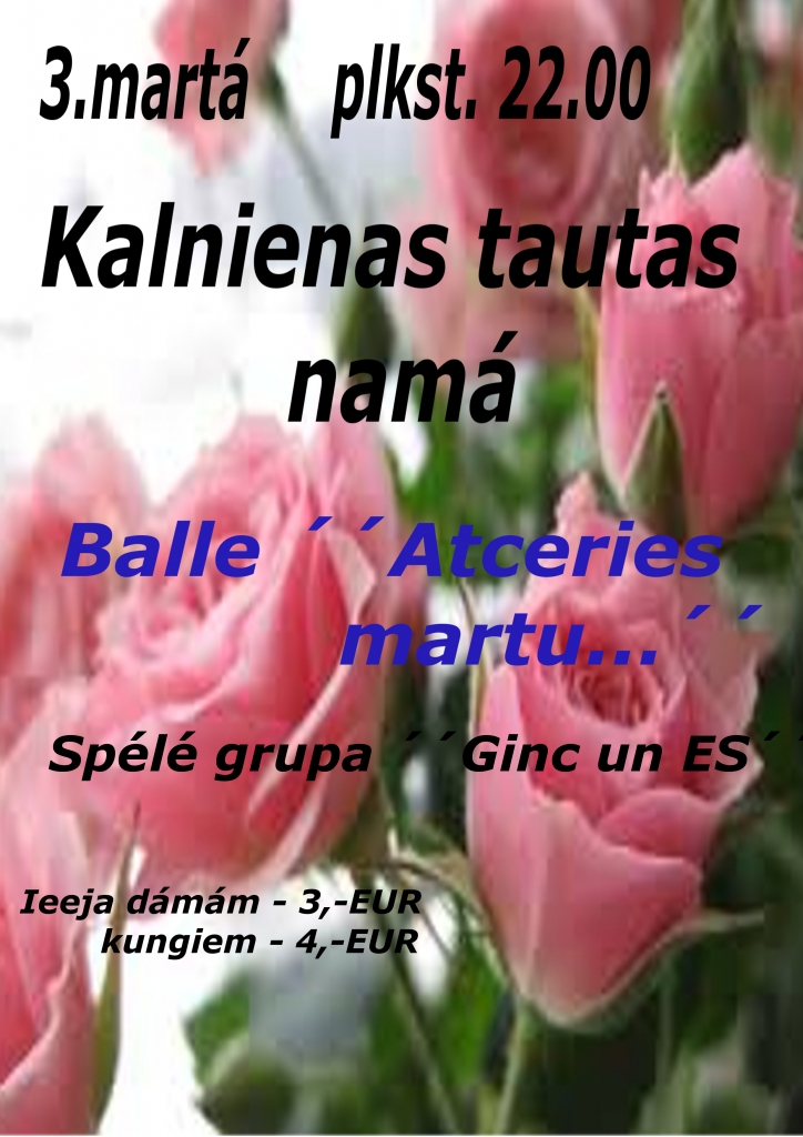 Kalnienas tautas namā - balle ''Atceries martu...'