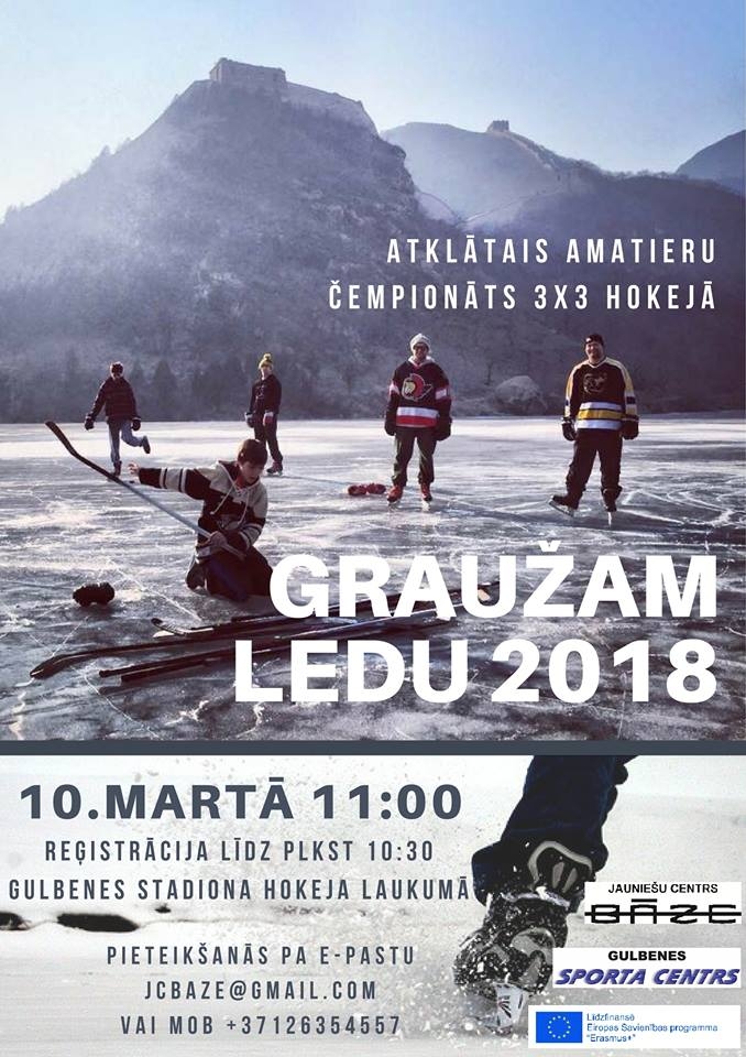 Atvērtais amatieru 3x3 hokeja turnīrs "Graužam ledu 2018"