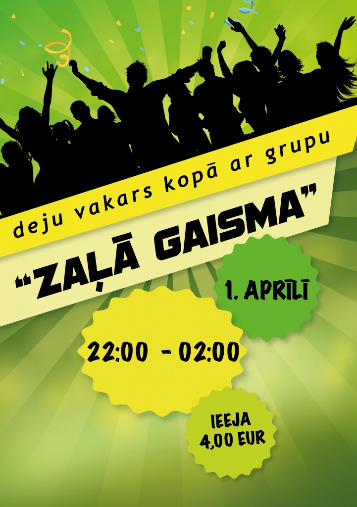 Lizuma kultūras namā - deju vakars ar grupu "Zaļā gaisma