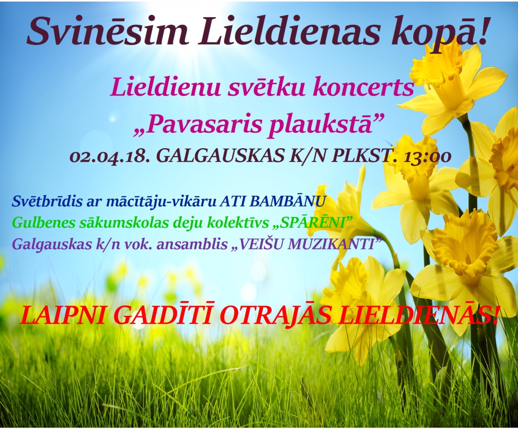 Galgauskas kultūras namā - Lieldienu pasākums