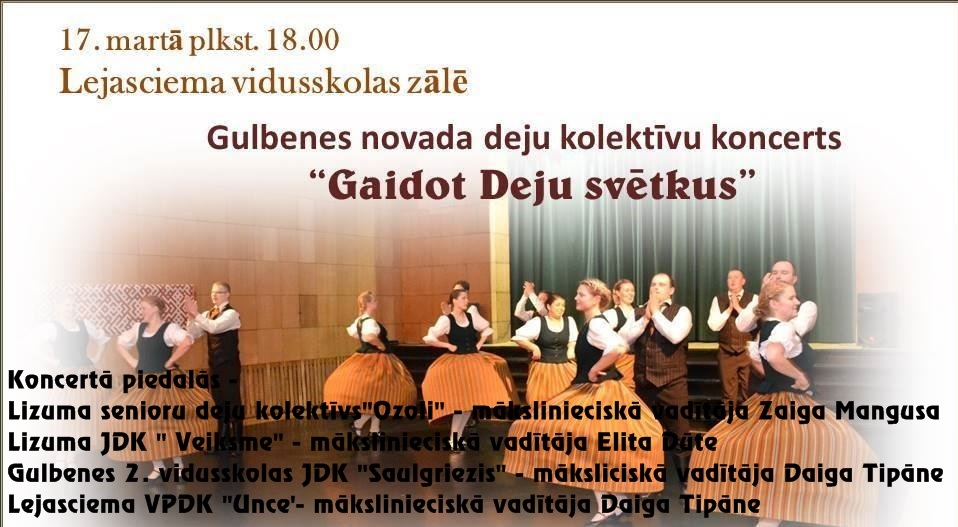 Lejasciemā - Gulbenes novada deju kolektīvu koncerts "Deju svētkus gaidot"