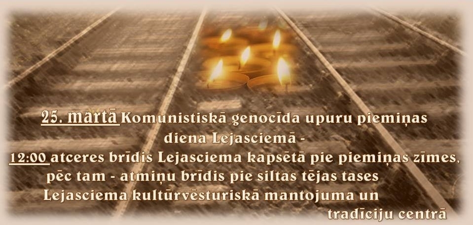 Komunistiskā genocīda upuru piemiņas diena Lejasciemā.