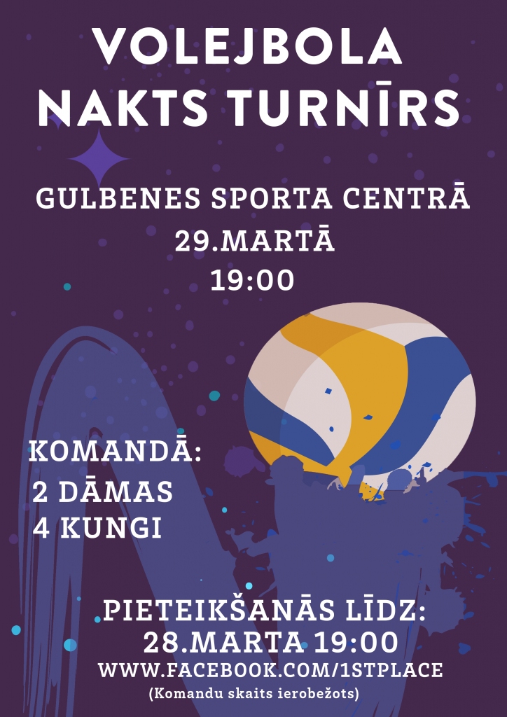 Gulbenes sporta centrā - volejbola nakts turnīrs