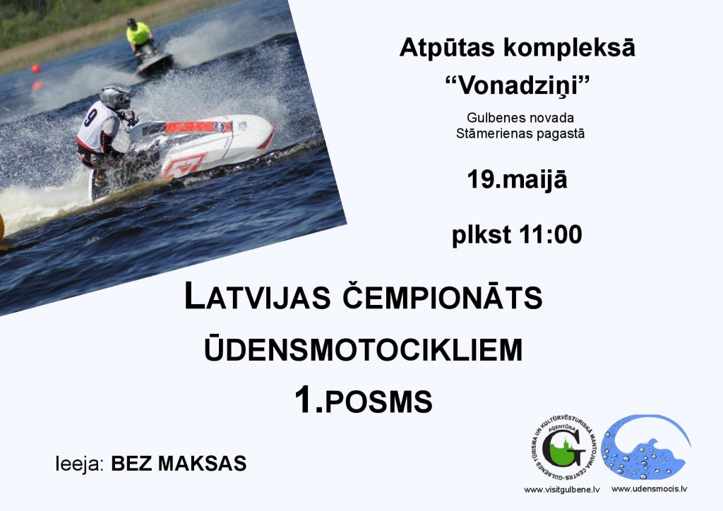 "Vonadziņos" - Latvijas čempionāta ūdensmotocikliem 1.posms