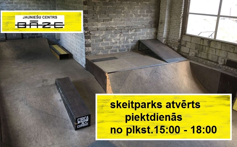 Skeitparks piektdienās būs atvērts visiem interesentiem