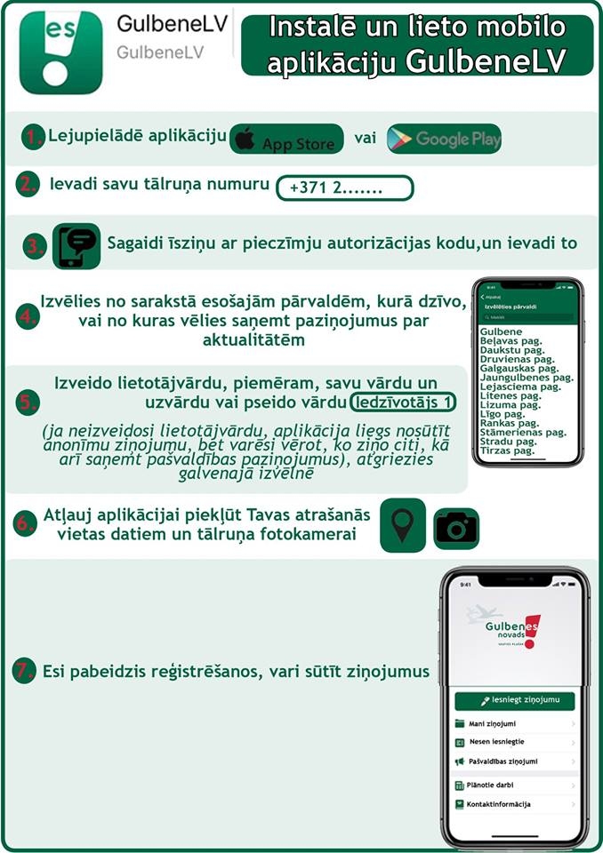 Gulbenes novada pašvaldība aicina lejuplādēt aplikāciju GulbeneLV