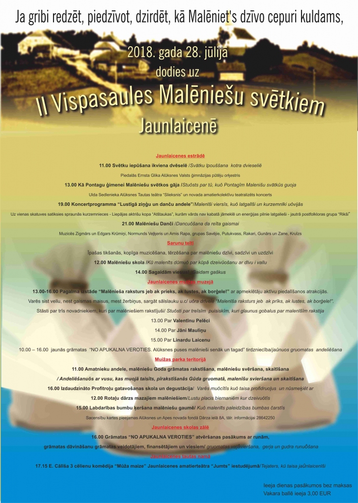 Alūksnes novada Jaunlaicenē notiks Otrie Vispasaules malēniešu svētki