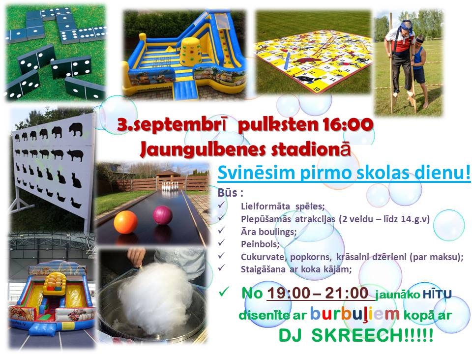 Jaungulbenes stadionā svinēs Pirmo skolas dienu