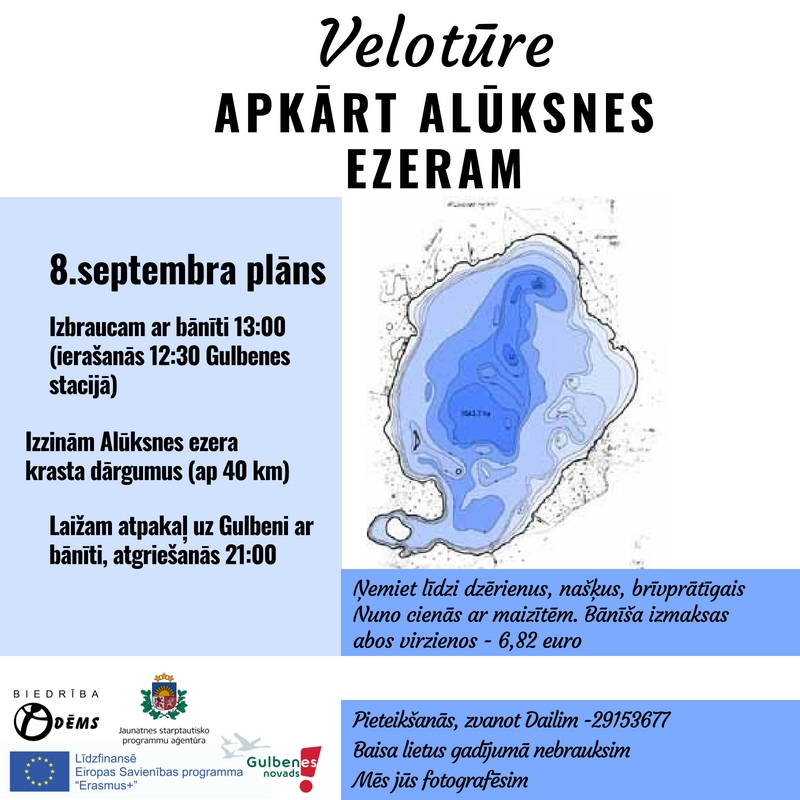 Gulbenes jauniešu biedrība "Dēms" aicina velotūrē apkārt Alūksnes ezeram