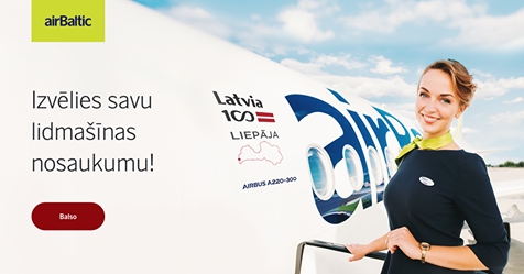 Airbus lidmašīna nesīs pasaulē arī Gulbenes vārdu