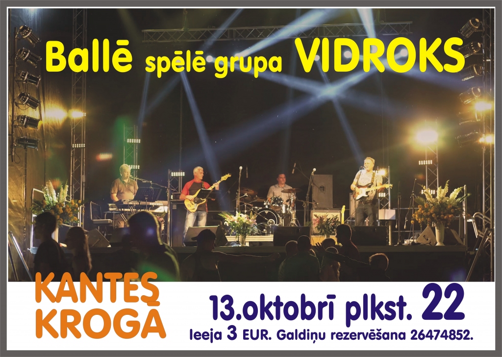 Kantes krogā ballē spēlēs grupa VIDROKS