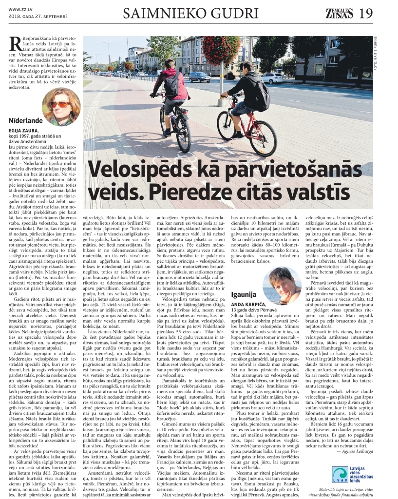 Projekts "Saimnieko gudri!": Velosipēds kā pārvietošanās veids. Pieredze citās valstīs