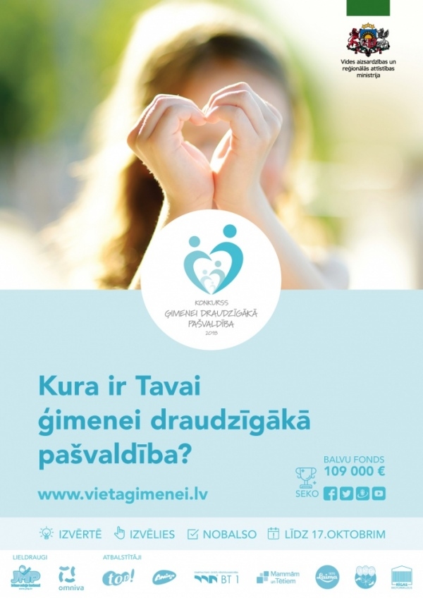 Aicina nobalsot un izteikt viedokli par ģimenēm draudzīgāko pašvaldību