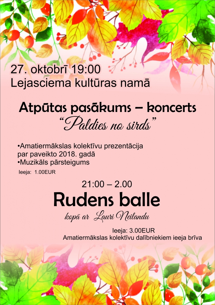 Lejasciemā - atpūtas pasākums-koncerts "Paldies no sirds!"